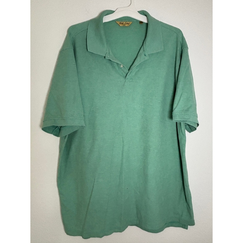 Roundtree & Yorke Gold Label Mens 2XT Polo Shirt Seafoam Green Short Sleeve Tall